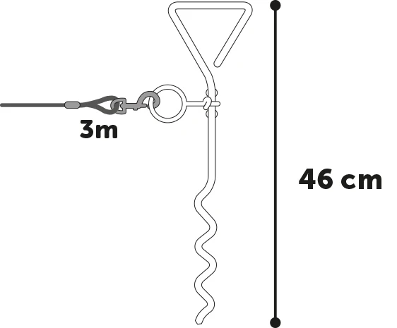 Flamingo Piquet D'attache Pilka 46cm Avec Câble 3m 5 Flamingo Piquet D'attache Pilka 46cm Avec Câble 3m – Image 3