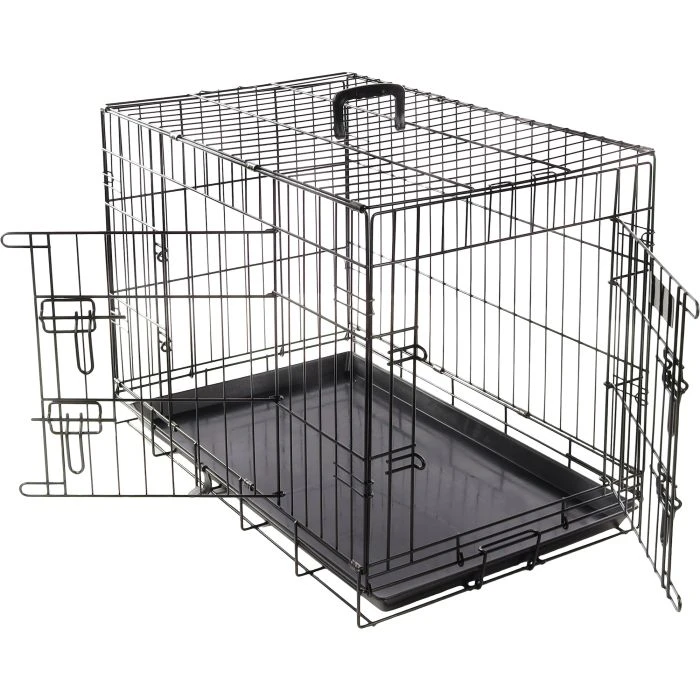 Flamingo Cage Pour Chien Ebo Noir M 77x47x55cm 3 Flamingo Cage Pour Chien Ebo Noir M 77x47x55cm