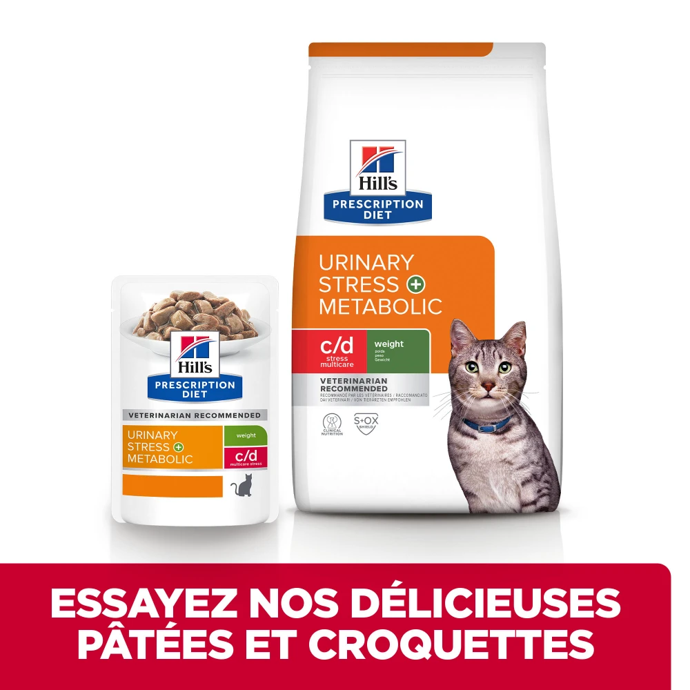 Hill's Prescription Diet C/D Urinay Stress + Metabolic Croquettes Pour Chat Au Poulet 4 Hill's Prescription Diet C/D Urinay Stress + Metabolic Croquettes Pour Chat Au Poulet – Image 2