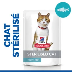 Hill's Science Plan Adult Sterilised Pack Mixte Sachets Repas Chat - 12 X 85g (3 Poulet, 3 Dinde, 3 Saumon, 3 Truite) -Trixie Magasin Hills science plan chat adult sterilised sachet repas pack mixte poulet dinde saumon truite 3 FR