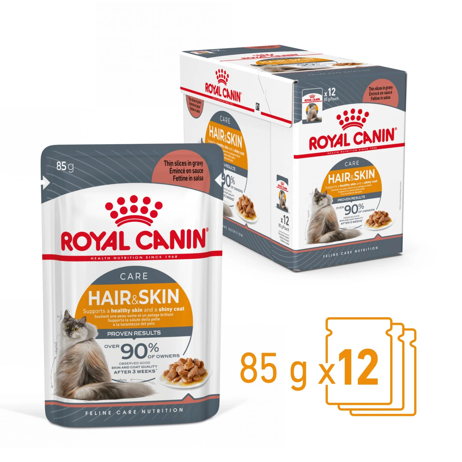 Royal Canin Hair & Skin Care En Sauce Pour Chat 12 Sachets De 85g 4 Royal Canin Hair & Skin Care En Sauce Pour Chat 12 Sachets De 85g – Image 2
