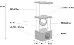 Flamingo Griffoir Baretti Gris 35x35x103cm -Trixie Magasin de2673aa01438966124af0904bc0c298e61a98fcd0e1a8874913819c1a53b79e