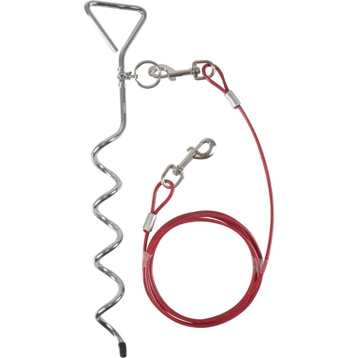 Flamingo Piquet D'attache Pilka 46cm Avec Câble 3m 3 Flamingo Piquet D'attache Pilka 46cm Avec Câble 3m